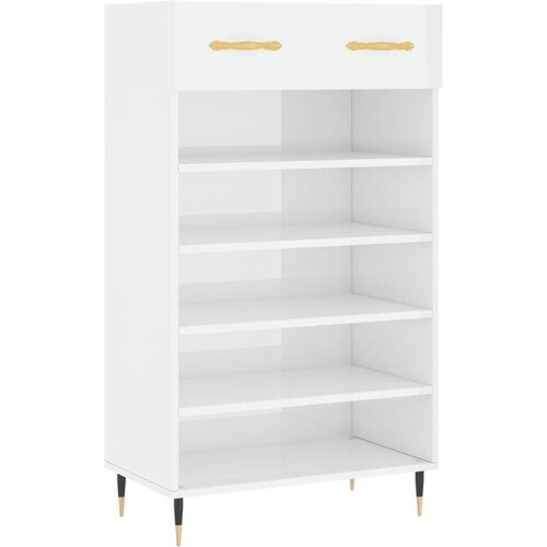 Maison Chic Omarice za obutev - Kopa za čevlje visok sijaj bela 60x35x105 cm inženirski les, (21776406) Slike