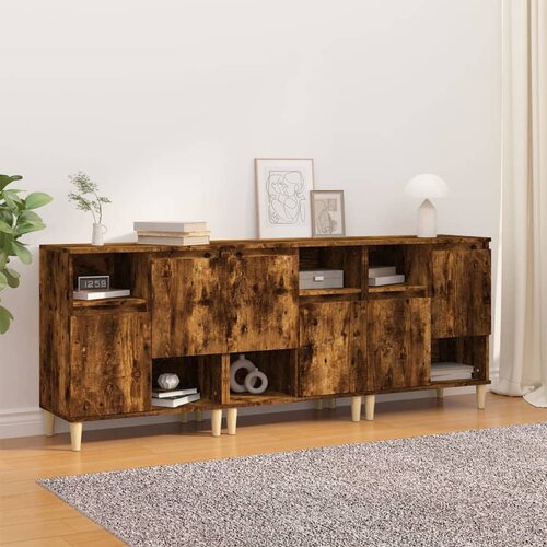  Komode 3 kom boja dimljenog hrasta 60x35x70cm konstruirano drvo Cijene
