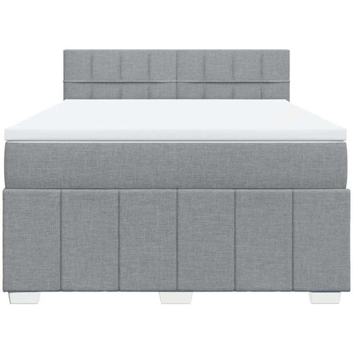 vidaXL Box spring postelja z vzmetnico svetlo siva 140x200 cm blago Cene