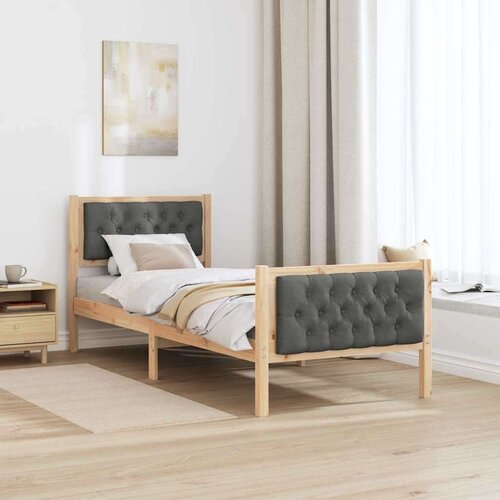  Okvir za krevet Tamno siva 75 x 190 cm tkanina Slike