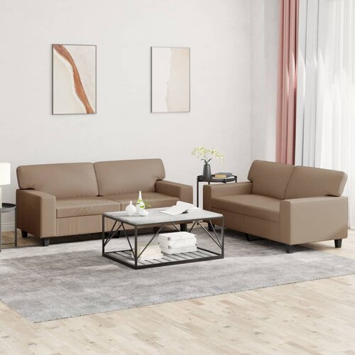  2-dijelni set sofa boja cappuccina od umjetne kože Slike