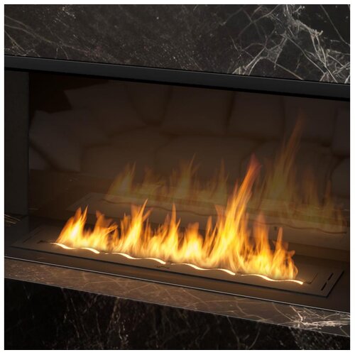  InFire - Ugrađeni bio kamin 7,5 x 100 cm, 6 kW, crni Cene