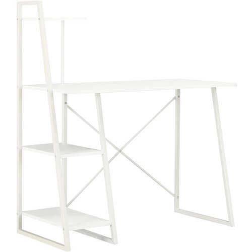  Radni stol s policama bijeli 102 x 50 x 117 cm Slike