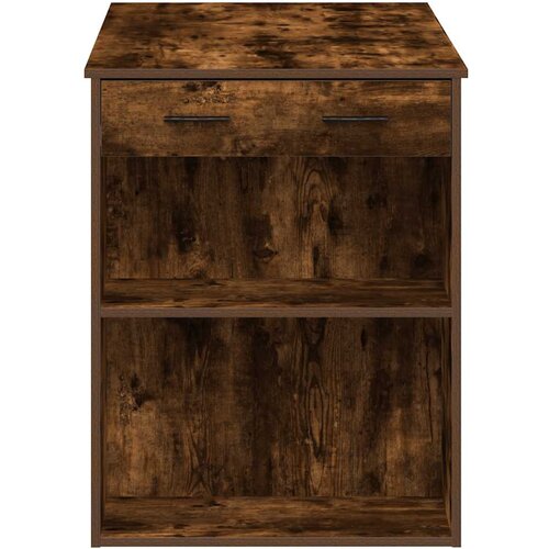  Radni stol s ladicom i policom dimljeni hrast 102x62x77,5 cm Slike