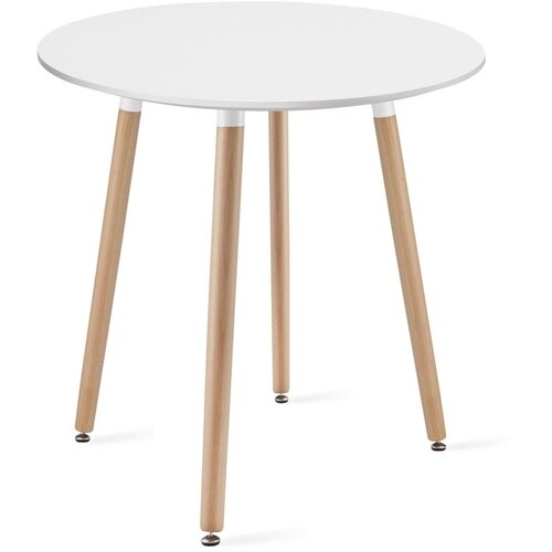OSKAR KAMI okrugli stol 60cm - bijeli / prirodne noge Slike