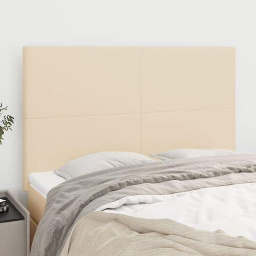 The Living Store Posteljno vzglavje 4 kosa krem 72x5x78/88 cm blago - Vzglavje, (21659292) Cene
