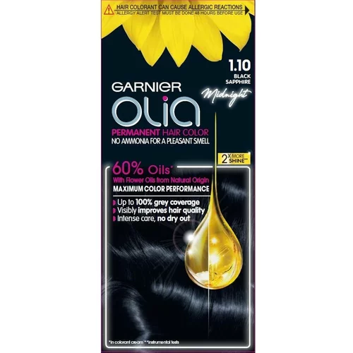 Garnier barva za lase - Olia Permanent Hair Color - 1.10 Black Sapphire