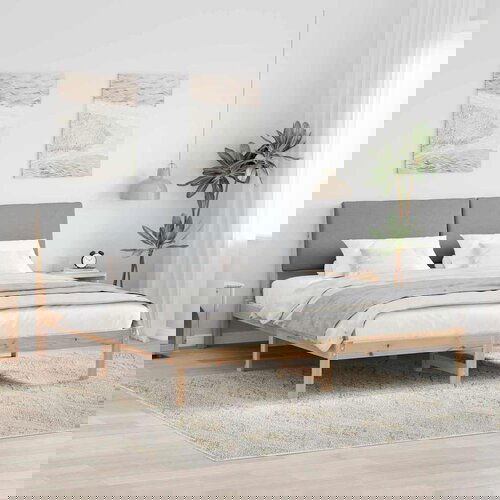 vidaXL Okvir kreveta s uzglavljem Smeđa i svijetlo siva 180 x 200 cm Cene