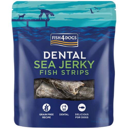 Fish4Dogs Pribolj&scaron;ki Dental Sea Jerky Fish Strips koža bele ribe 100 g Cene