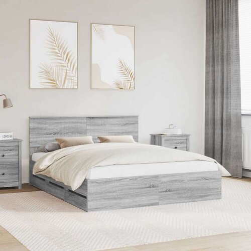  Okvir za krevet Siva Sonoma 160 x 200 cm Inženjersko Drvo - Sivi hrast sonoma 160 x 200 cm Cene