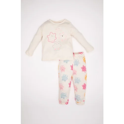 Defacto Baby Girl Printed Long Sleeve Pajama Set