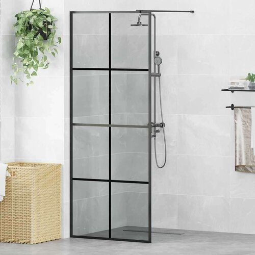  Zid za walk-in tu&scaron; Crna 80 x 195 cm Staklo otporno na udarce Cijene