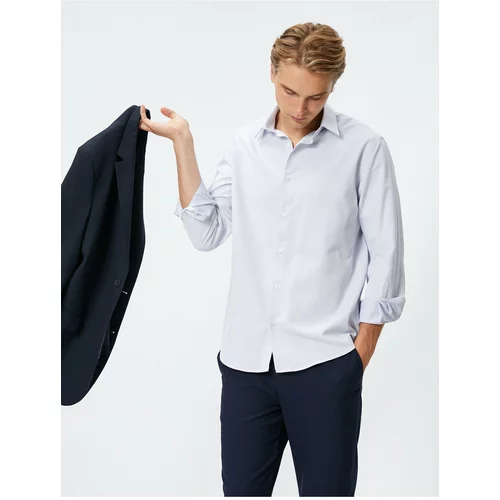 Koton Basic Shirt Classic Collar Long Sleeve Buttoned Non Iron