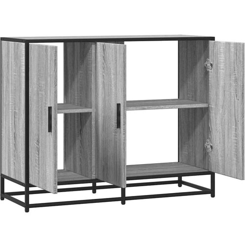 VidaXL Komoda Siva Sonoma 94x35x76 cm Konstruirano drvo Slike