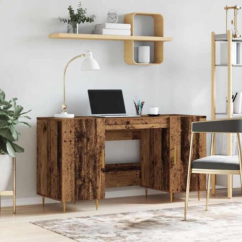  Stol s policom Staro drvo 140 x 50 x 75 cm Konstruirano drvo Slike