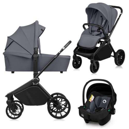 Lionelo dječja kolica Mika Plus 3u1, Grey Stone Slike