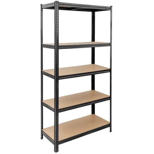 Dedra N1411 metalni skladi&scaron;ni regal 180 &times; 90 &times; 40 cm, 5 MDF polic, 175 kg na polici &ndash; črn Cene