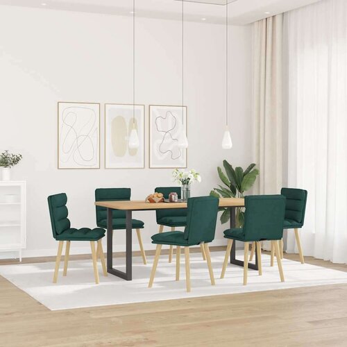  Jedilni stoli 6 kosov temno zeleno blago, (21822524) Slike