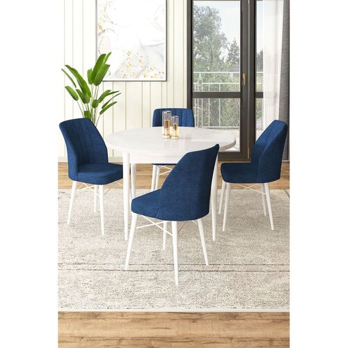 Hanah home Set Trpezarijski sto i 4 stolice, tamnoplava Cene