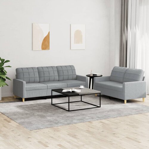 vidaXL 2-dijelni set sofa s jastucima svjetlosivi od tkanine Cene