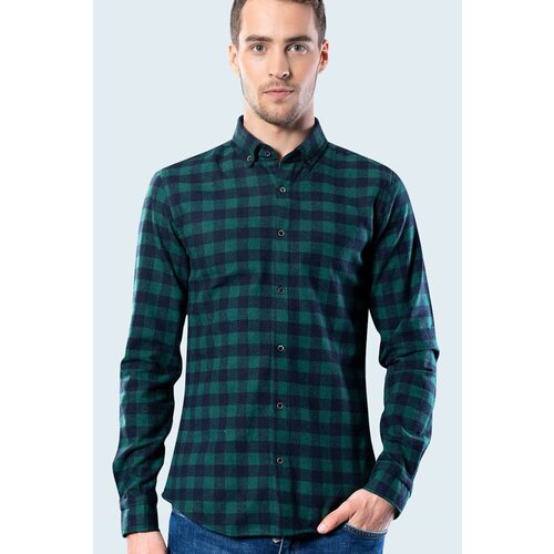 Slim Fit Karirani Zelena Ko&amp;scaron;ulja - Zelena, M, ko&amp;scaron;ulja, Slim fit Slike