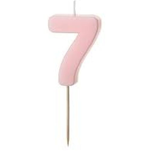 PARTY DECO svečka za rojstni dan številka 7, svetlo roza, 5,5 cm Cene