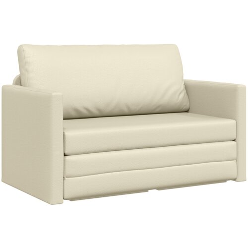 vidaXL Dnevna sofa postelja 2-v-1 Kremna 124x71x78 cm Umetna usnja Cene