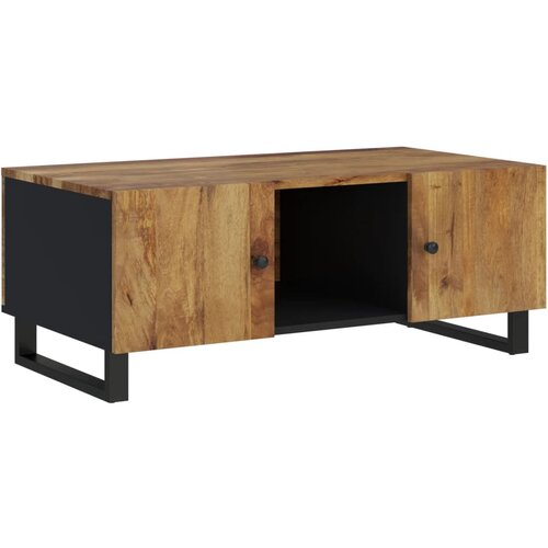 Maison Chic Klubska mizica - kavna mizica - Nizka mizica 100x54x40 cm trden mangov les in inženirski les, (21754230) Cene