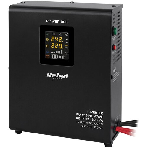 Rebel POWER-800 Wall-Mounted Emergency Power Supply &ndash; a pure sine wave inverter with a 12V charging function, 230V, 800VA /500W Cijene