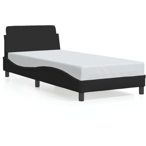 Maison Chic Posteljni okvir - Enojna postelja - Postelja za odrasle z vzglavjem brez vzmetnice črn 90x200 cm blago, (21697098) Slike
