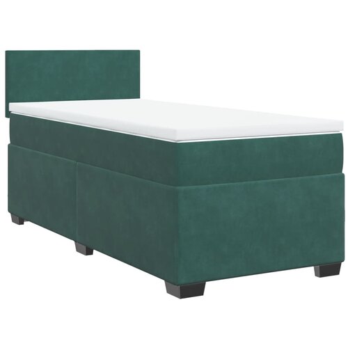 Maison Chic Box spring postelja - Vzmetna postelja z vzmetnico temno zelen 90x190 cm žamet SL4136, (21905544) Cene