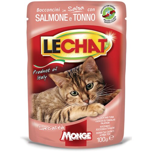 Lechat vlažna hrana za mačke, tuna i losos u sosu, 100gr Cene