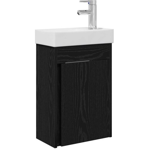 vidaXL Kopalniška omarica s tapo Črni hrast 40,5 x 22,5 x 62 cm, (5000245341) Cene