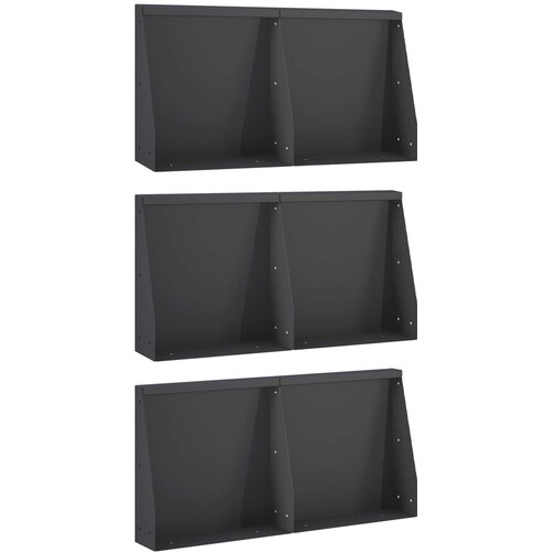  Zid za zadržavanje 6 kom. 40 x 12 x 40 cm Čelik Crna Cijene