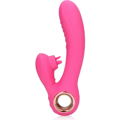 Loveline Tongue Flickering & Heating Rabbit Vibrator Exuberant Pink