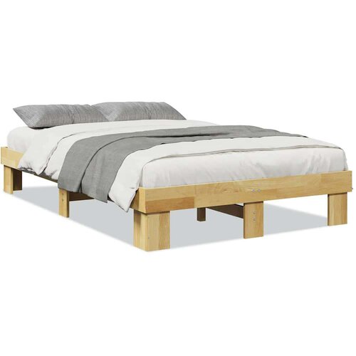 vidaXL posteljni okvir brez vzmetnice 120x190 cm masivni les hrast Cene