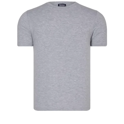 Dewberry T8569 BIKE COLLAR MENS T-SHIRT-PLAIN GREY