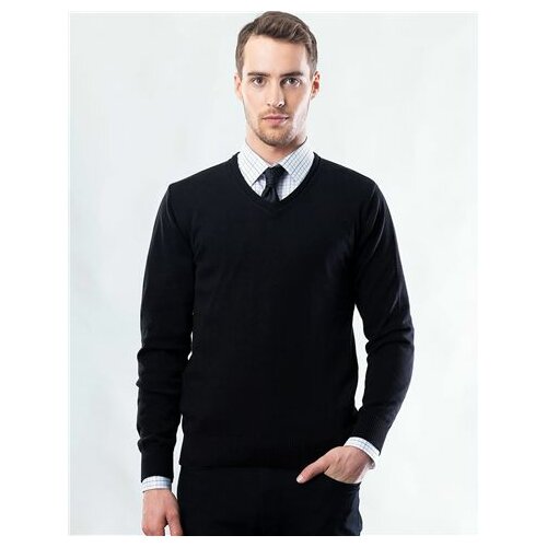 Tudors crni džemper v izrez (KZ16016-02) Slike