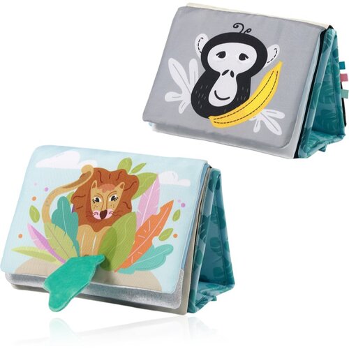 BabyOno Reversible Sensory Cloth Book 0m+ edukativna knjiga kontrastnih boja sa zrcalom Safari 1 kom Cijene