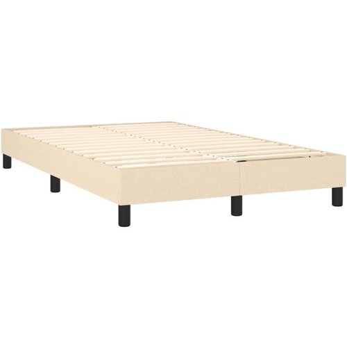  Krevet s oprugama i madracem LED krem 120 x 190 cm od tkanine Slike