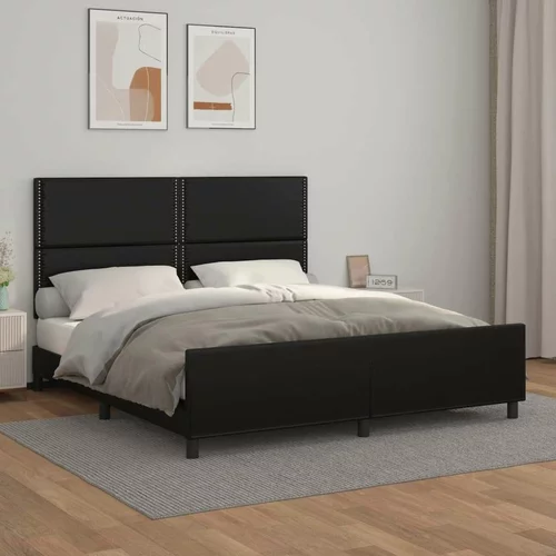  Okvir za krevet s uzglavljem crni 160x200 cm od umjetne kože