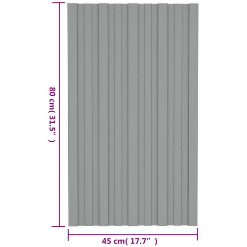  panel 36 pcs Sivi 80 x 45 cm Pocinčani čelik - Sivi 80 x 45 cm 36 Slike