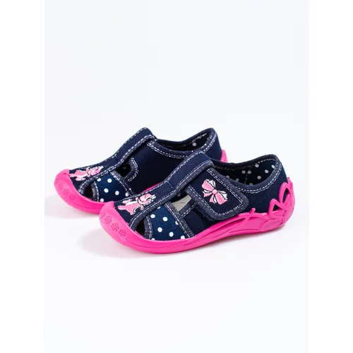 SHELOVET Navy-pink slippers for girl