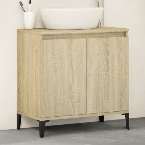 VidaXL Omarica za umivalnik sonoma hrast 58x33x60 cm inženirski les Slike