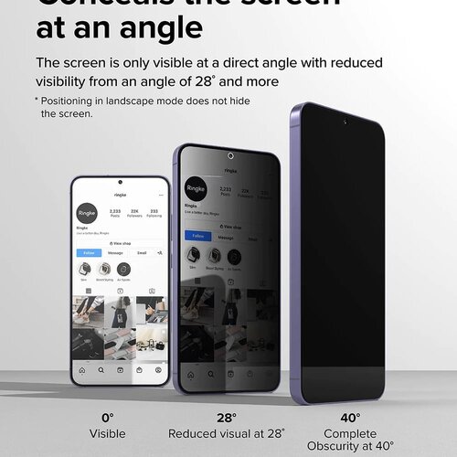 Ringke Easy Slide kaljeno steklo (2 kosa) za Samsung Galaxy S24 Plus &amp;ndash; Privacy Slike