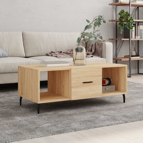 VidaXL Stolić za kavu boja hrasta 102 x 50 x 40 cm konstruirano drvo Slike