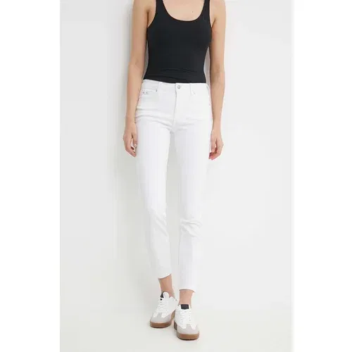 Calvin Klein Jeans Kavbojke ženske, bela barva, J20J222778