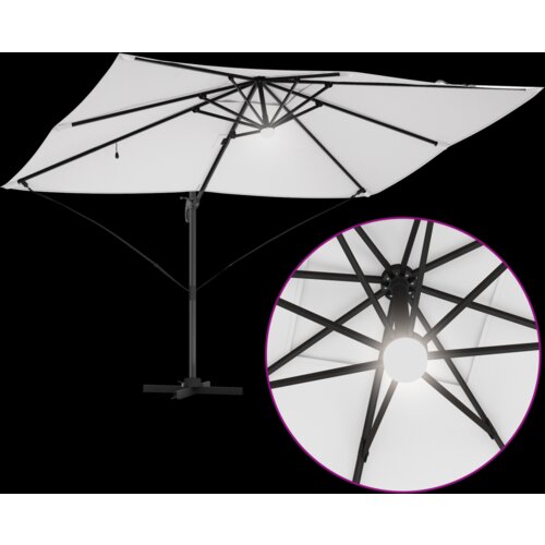vidaXL Kantilever Suncobran Bež Poliester, Aluminij Velik Sklopiv Cene