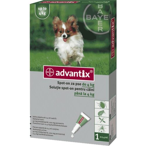Bayer ADVANTIX spot-on za pse - do 4 kg Cene