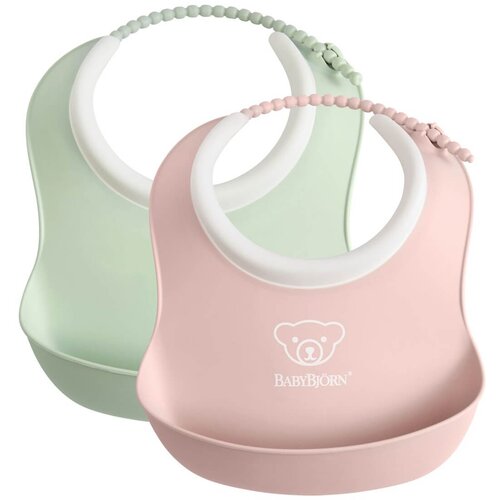 BABYBJORN 2 dijelni set manjih podbradnjaka powder green/powder pink Cijene